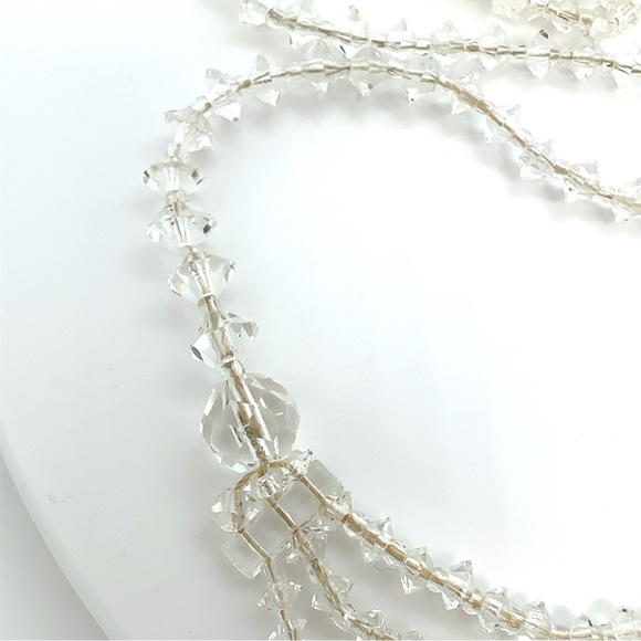 Vintage Crystal Tiered Bib Necklace - Picture 5 of 6
